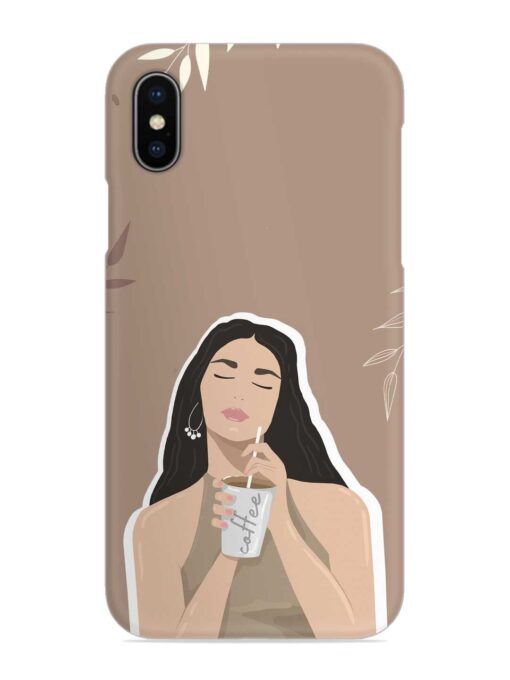 Girl With Coffee Snap Case for Apple Iphone X Zapvi
