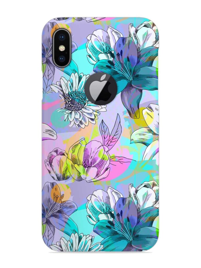 Vector Seamless Abstract Snap Case for Apple iPhone X (Logo Cut) Zapvi