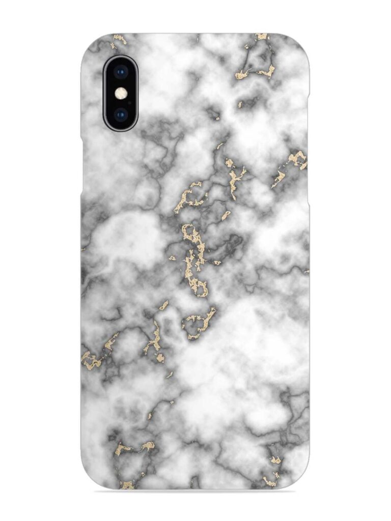 Gray And Gold Marble Snap Case for Apple Iphone XS Zapvi