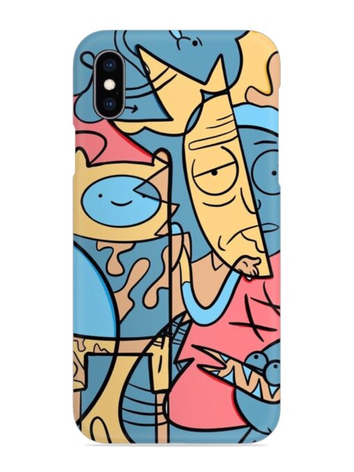 Silly Face Doodle Snap Case for Apple Iphone XS Zapvi