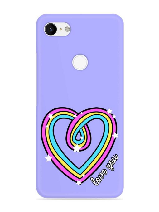 Colorful Rainbow Heart Snap Case for Google Pixel 3 XL Zapvi