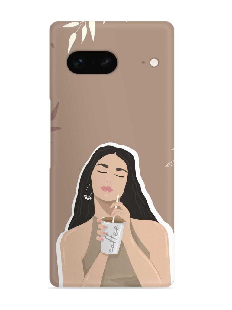 Girl With Coffee Snap Case for Google Pixel 7 Zapvi
