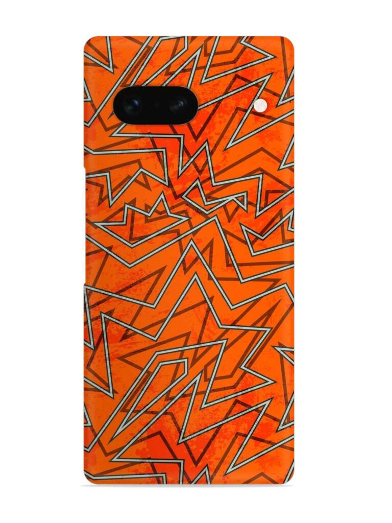 Abstract Orange Retro Snap Case for Google Pixel 7A Zapvi