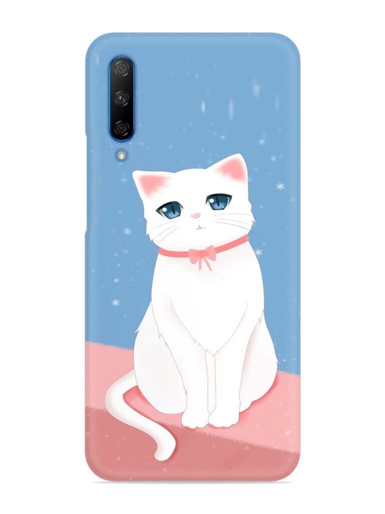Cute White Cat Snap Case for Honor 9X Pro Zapvi