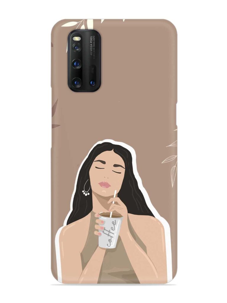 Girl With Coffee Snap Case for iQOO 3 Zapvi