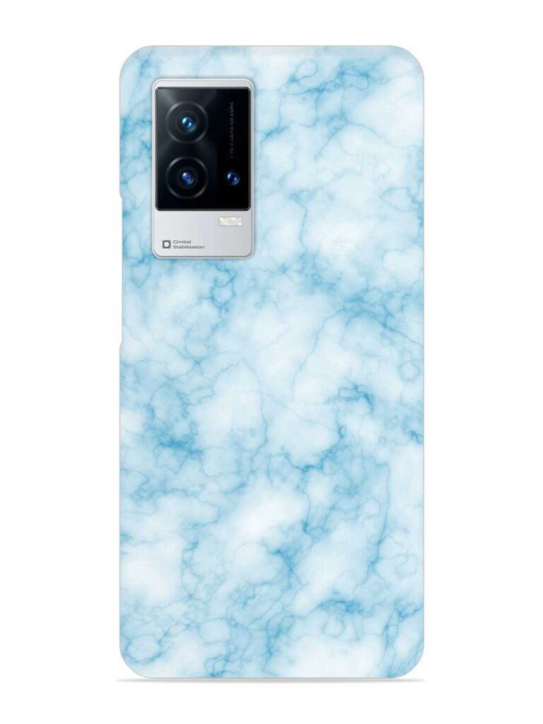 Blue White Natural Marble Snap Case for iQOO 9 (5G) Zapvi
