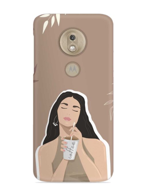 Girl With Coffee Snap Case for Motorola Moto G7 Play Zapvi