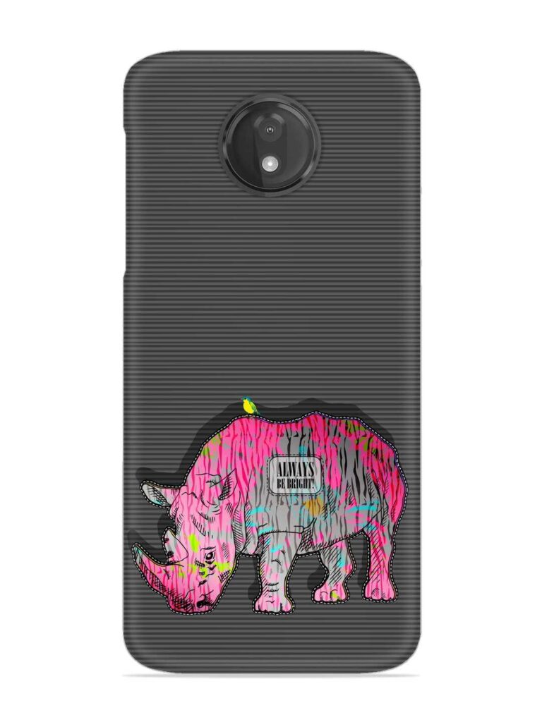 Vector Psychedelic Rhinoceros Snap Case for Motorola Moto G7 Power Zapvi