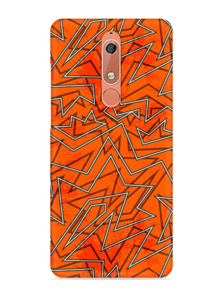 Abstract Orange Retro Snap Case for Nokia 5.1 Zapvi