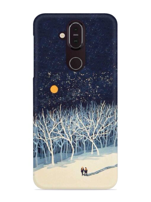 Full Moon Snowshoe Tour Snap Case for Nokia 8.1 Zapvi