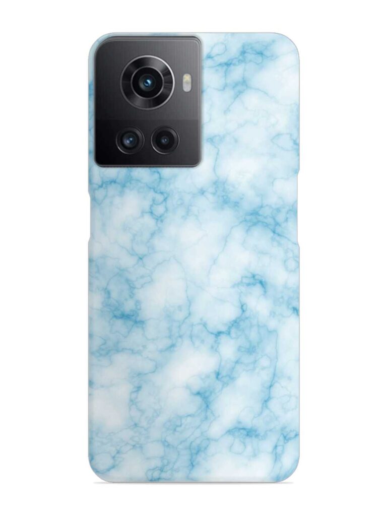 Blue White Natural Marble Snap Case for OnePlus 10R (5G) Zapvi