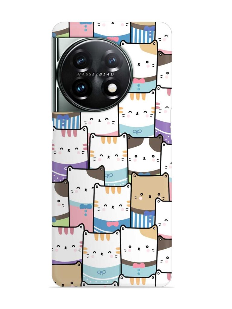 Cute Adorable Cat Snap Case for OnePlus 11 (5G) Zapvi