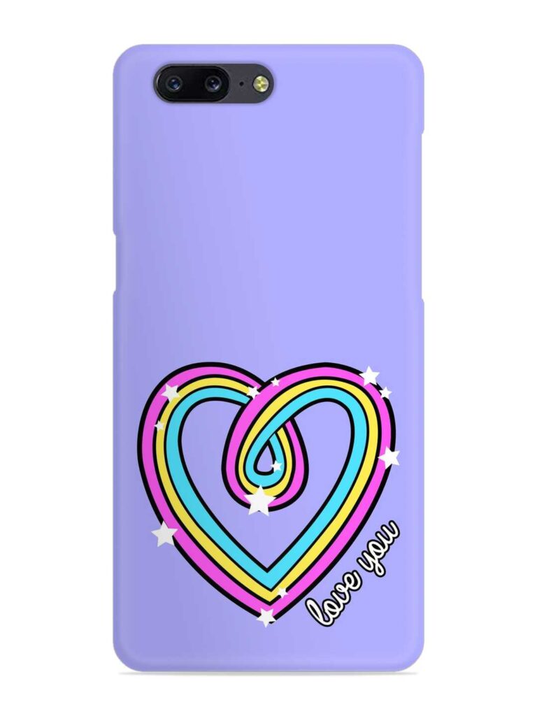 Colorful Rainbow Heart Snap Case for OnePlus 5 Zapvi