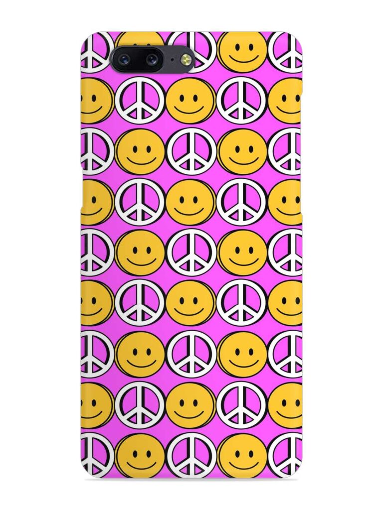 Smiley Face Peace Snap Case for OnePlus 5 Zapvi