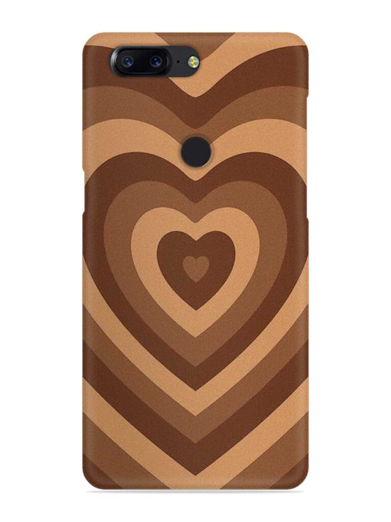 Brown Heart Snap Case for OnePlus 5T Zapvi
