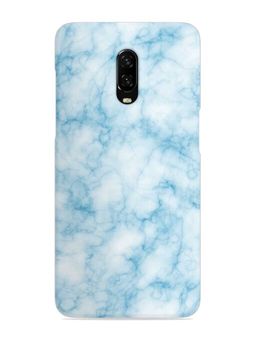 Blue White Natural Marble Snap Case for OnePlus 6T Zapvi
