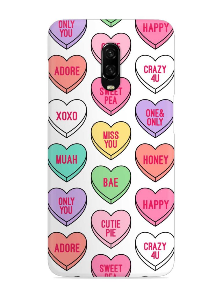 Colorful Heart Candy Snap Case for OnePlus 6T Zapvi