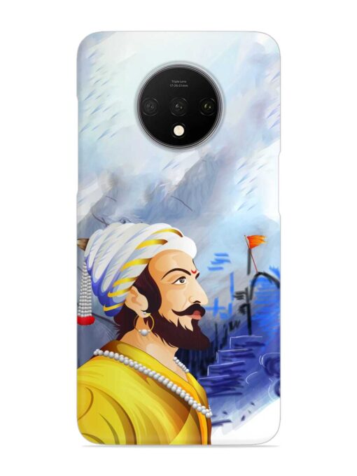 Shivaji Maharaj Color Paint Art Snap Case for OnePlus 7T Zapvi