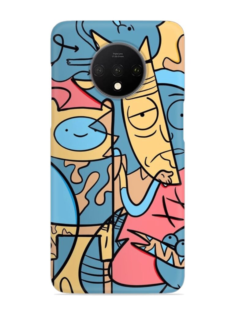 Silly Face Doodle Snap Case for OnePlus 7T Zapvi