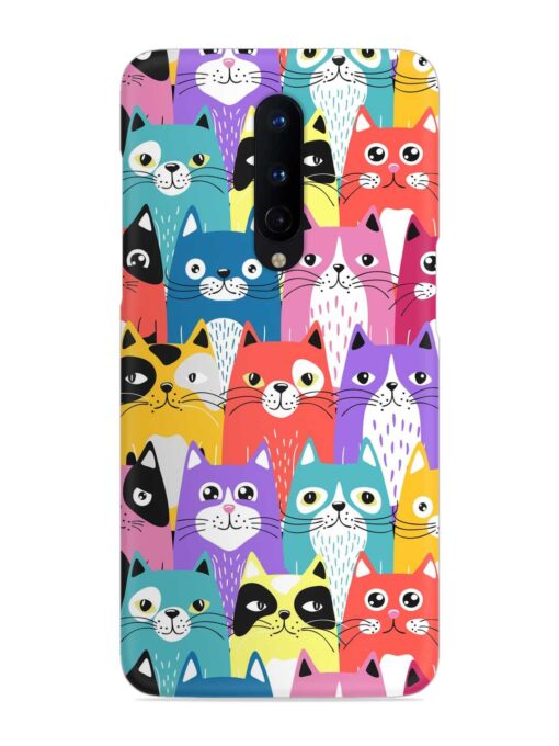 Funny Cartoon Cats Snap Case for OnePlus 8 Zapvi