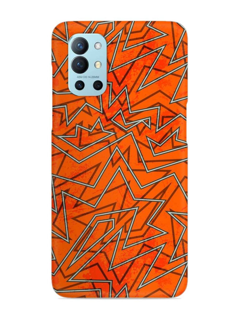 Abstract Orange Retro Snap Case for OnePlus 9R (5G) Zapvi
