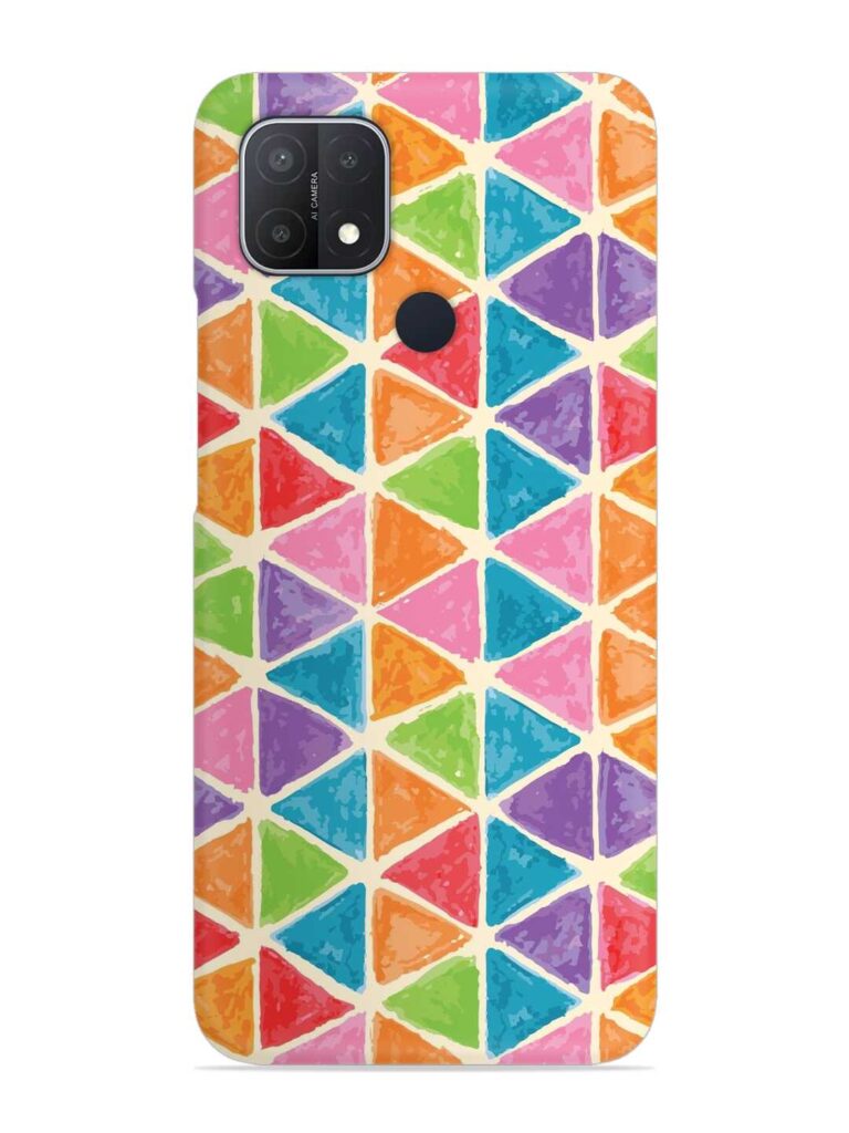 Seamless Colorful Isometric Snap Case for Oppo A15 Zapvi