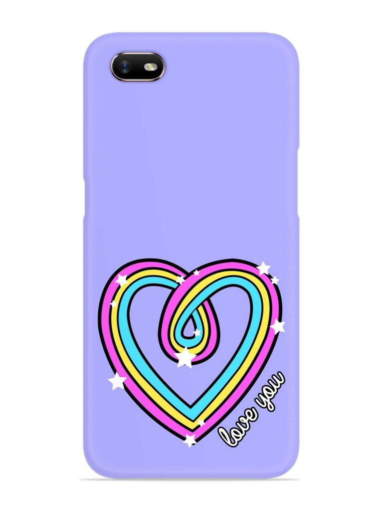 Colorful Rainbow Heart Snap Case for Oppo A1K Zapvi