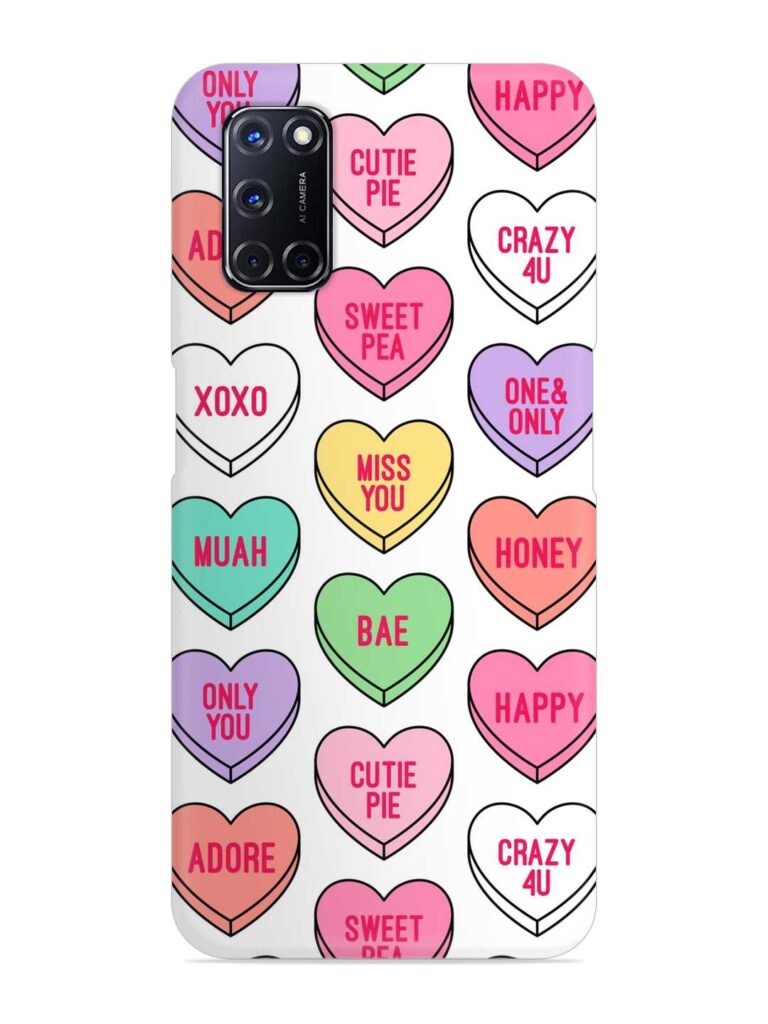 Colorful Heart Candy Snap Case for Oppo A52 Zapvi