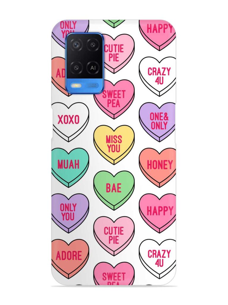 Colorful Heart Candy Snap Case for Oppo A54 Zapvi