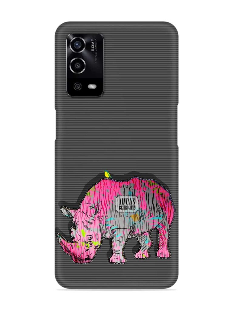 Vector Psychedelic Rhinoceros Snap Case for Oppo A55 Zapvi