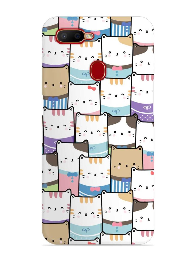 Cute Adorable Cat Snap Case for Oppo A5s Zapvi