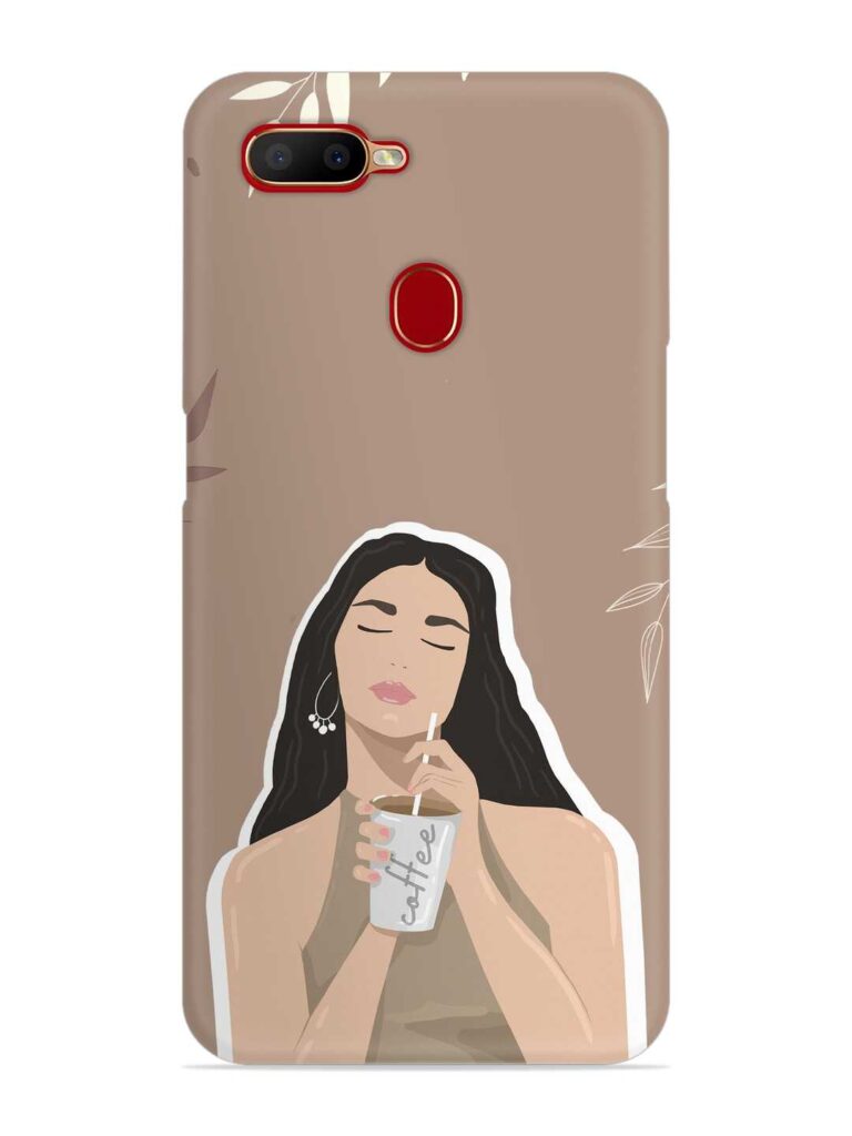 Girl With Coffee Snap Case for Oppo A5s Zapvi