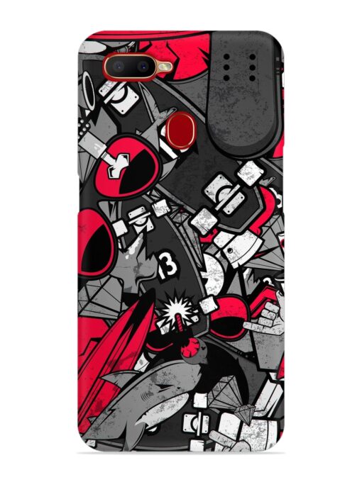 Doodle Textures Snap Case for Oppo A7 Zapvi