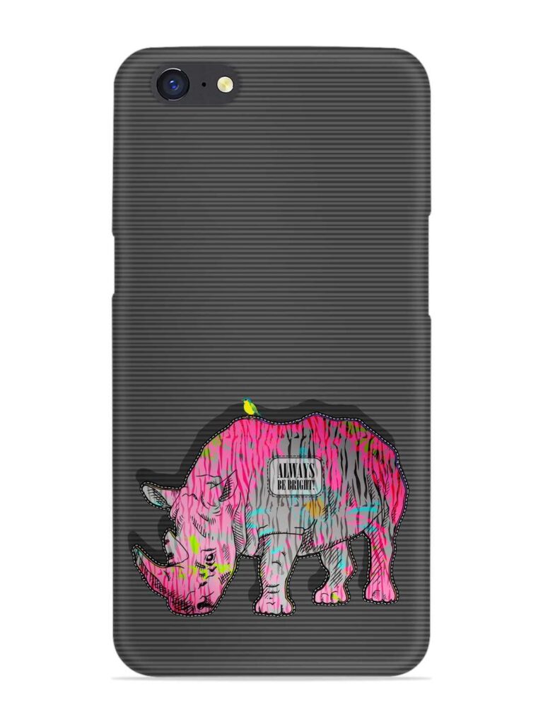 Vector Psychedelic Rhinoceros Snap Case for Oppo A71 Zapvi