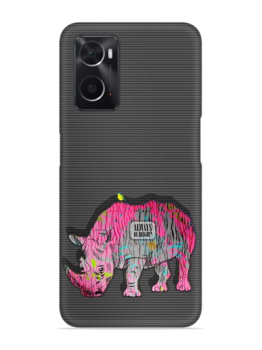 Vector Psychedelic Rhinoceros Snap Case for Oppo A76 Zapvi