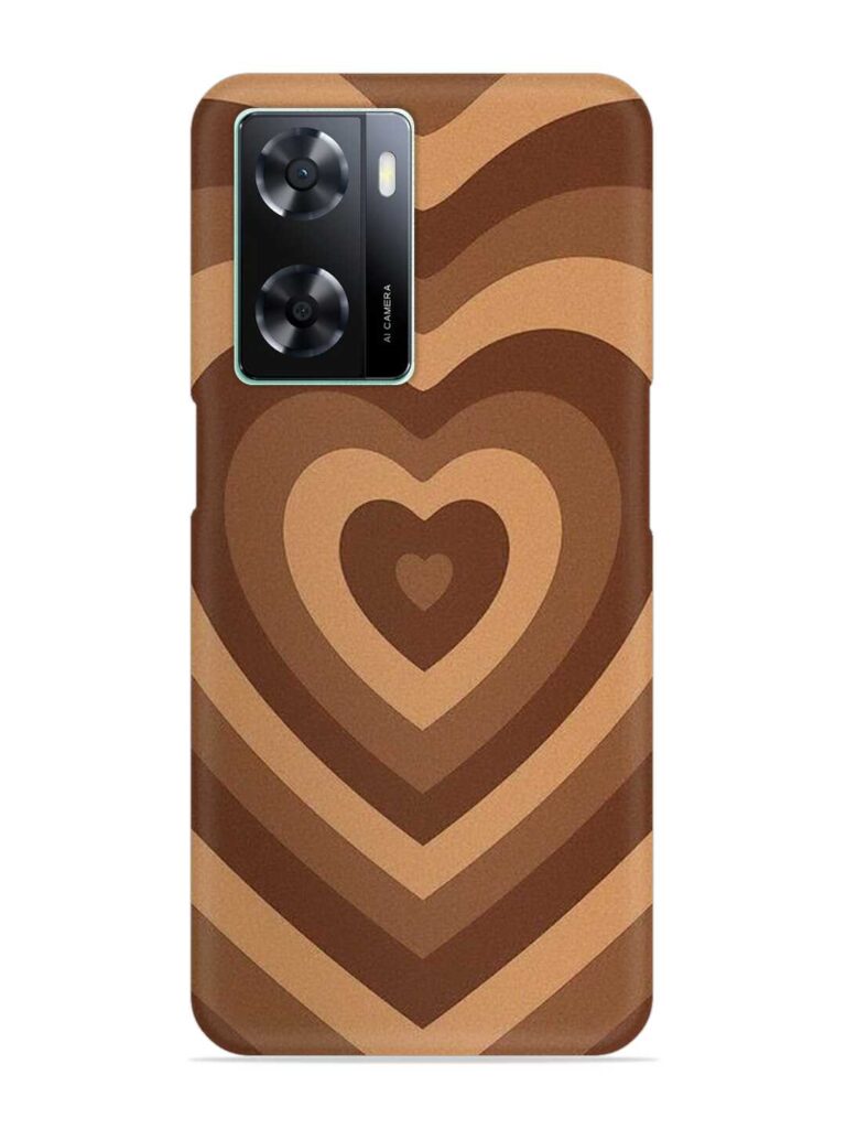 Brown Heart Snap Case for Oppo A77s Zapvi