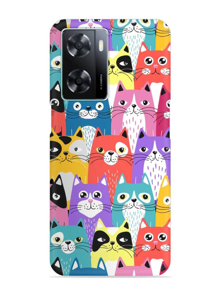 Funny Cartoon Cats Snap Case for Oppo A77s Zapvi