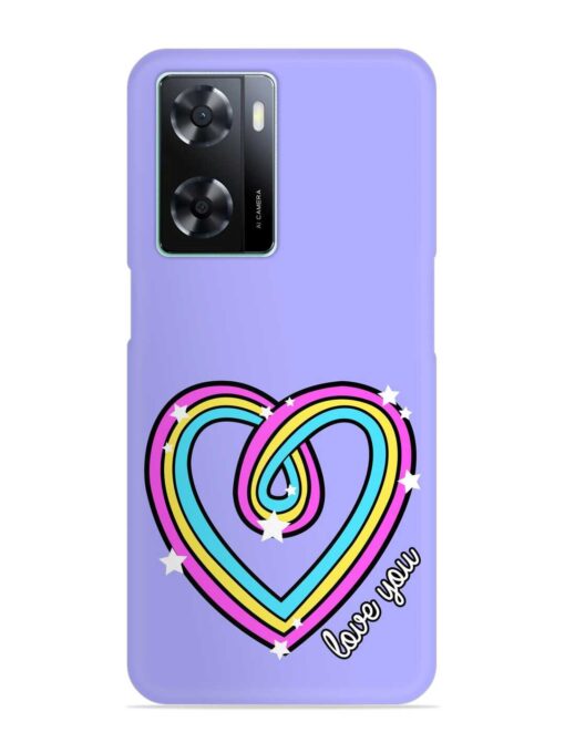 Colorful Rainbow Heart Snap Case for Oppo A77s Zapvi