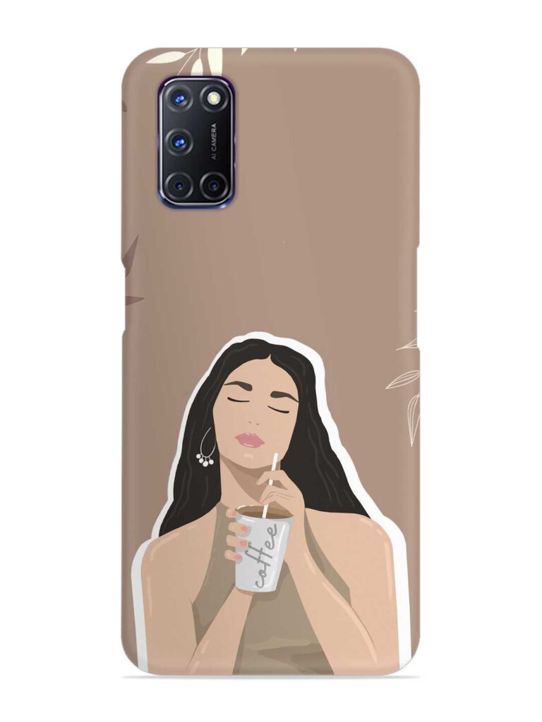 Girl With Coffee Snap Case for Oppo A92 Zapvi
