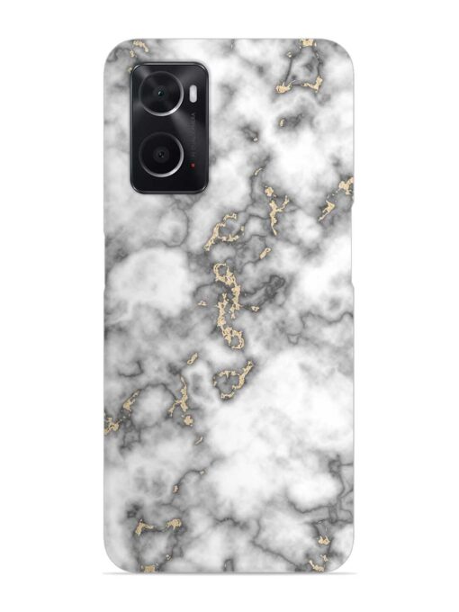 Gray And Gold Marble Snap Case for Oppo A96 Zapvi