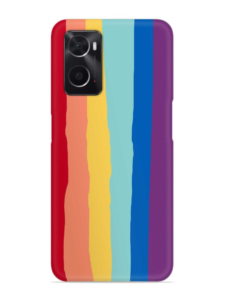 Rainbow Genuine Liquid Snap Case for Oppo A96 Zapvi