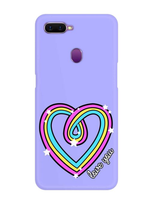Colorful Rainbow Heart Snap Case for Oppo F9 Zapvi