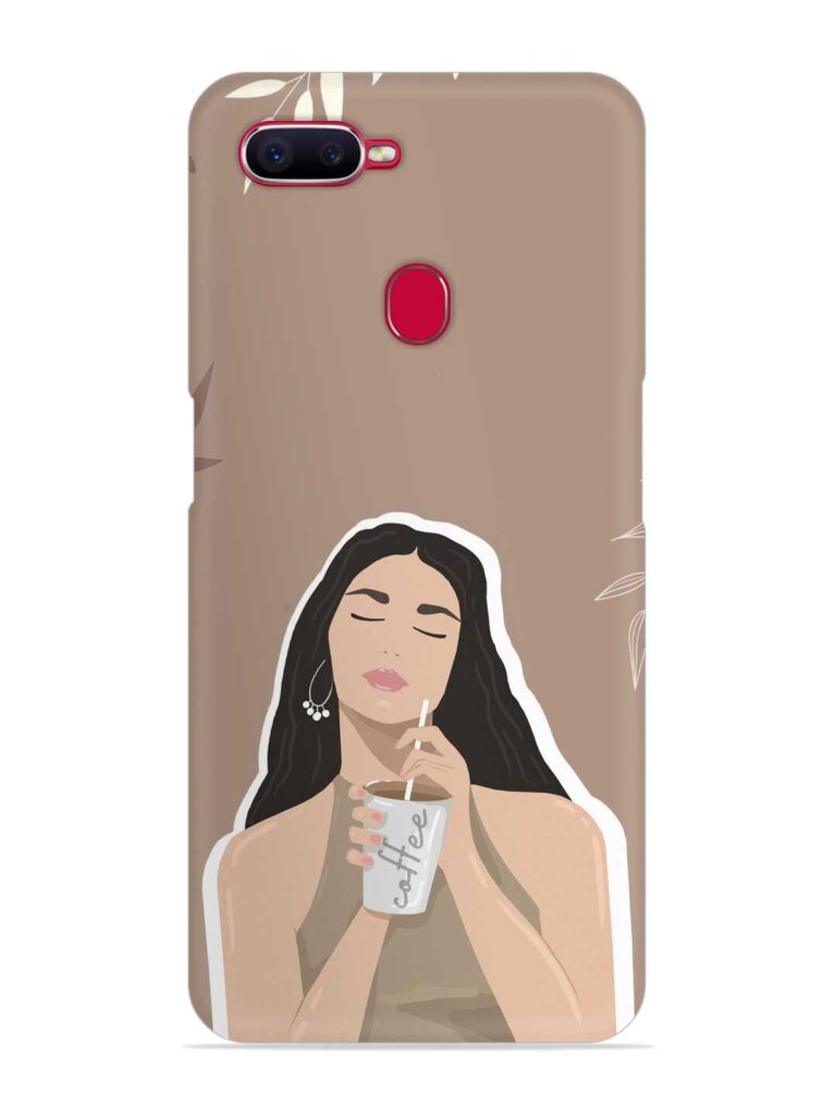 Girl With Coffee Snap Case for Oppo F9 Pro Zapvi