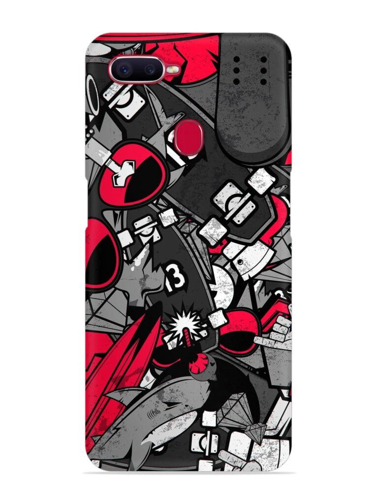 Doodle Textures Snap Case for Oppo F9 Pro Zapvi