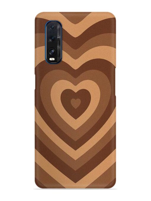 Brown Heart Snap Case for Oppo Find X2 Zapvi