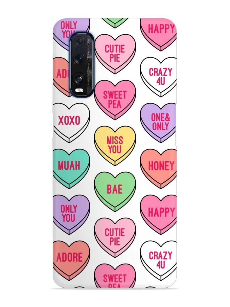 Colorful Heart Candy Snap Case for Oppo Find X2 Zapvi