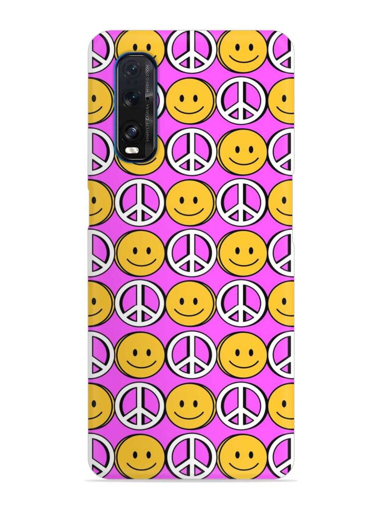 Smiley Face Peace Snap Case for Oppo Find X2 Zapvi