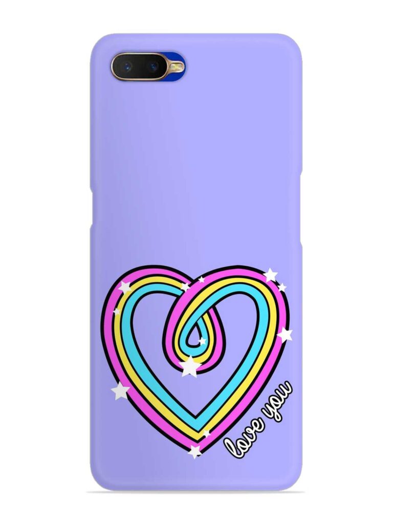 Colorful Rainbow Heart Snap Case for Oppo K1 Zapvi