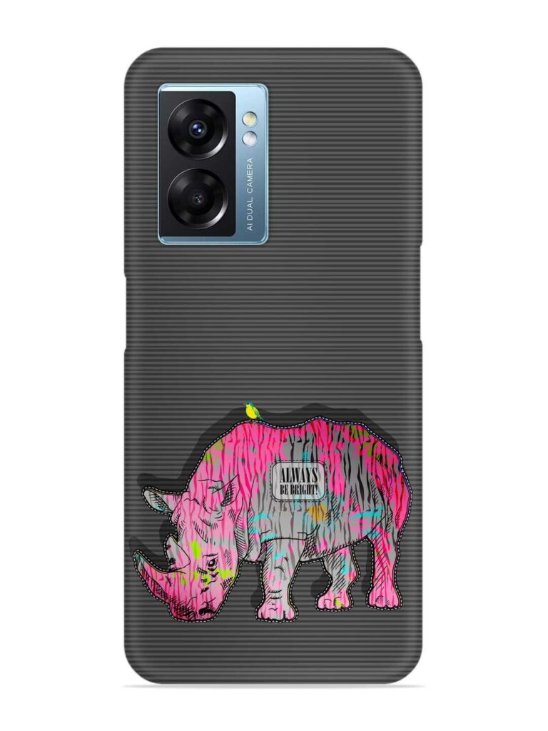 Vector Psychedelic Rhinoceros Snap Case for Oppo K10 (5G) Zapvi