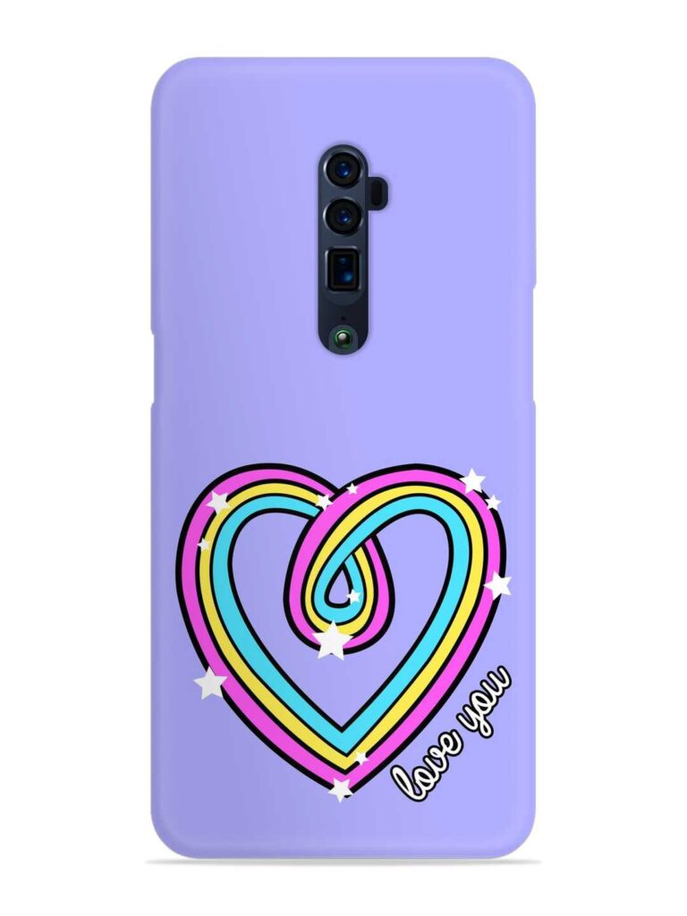 Colorful Rainbow Heart Snap Case for Oppo Reno 10X Zoom Zapvi
